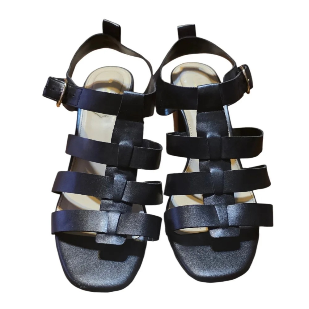Liz Claiborne Basso Block Heel Sandals Black Size 11